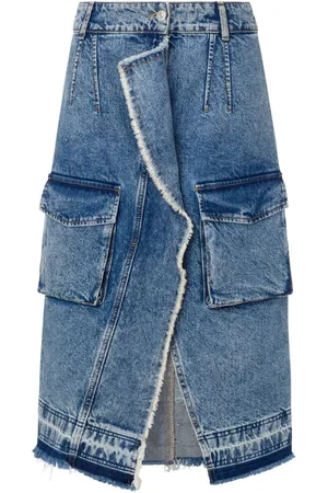 Moschino Asymmetrisk cargo-skjorte i denim