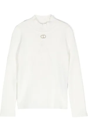 Twin-Set Ribbet T-shirt med logoplade