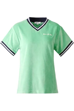Sporty & Rich T-shirt med broderet logo med V-hals