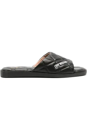 Moschino Quiltede sandaler med logotryk
