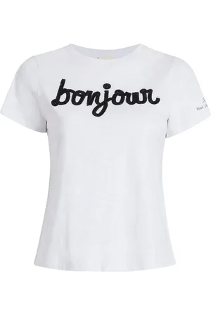 Cinq A Sept Bonjour T-shirt i bomuld