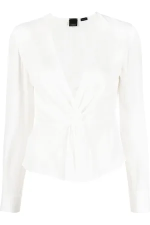 Pinko Bluse i silke med snoet V-hals