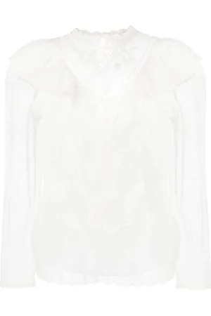 Twin-Set Bluse i broderet mesh