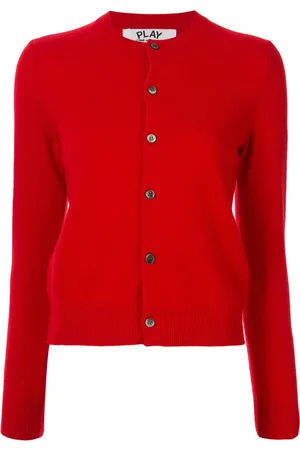 Comme des Garçons Cardigan med knapper og rund hals