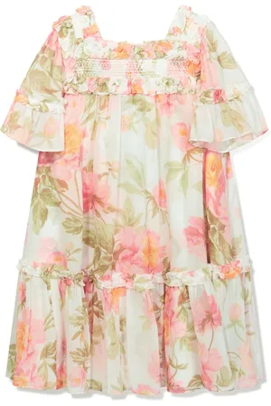 Needle & Thread Chiffon-kjole med svaj og Primrose-tryk