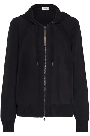 Brunello Cucinelli Cardigan med lynlås og hætte