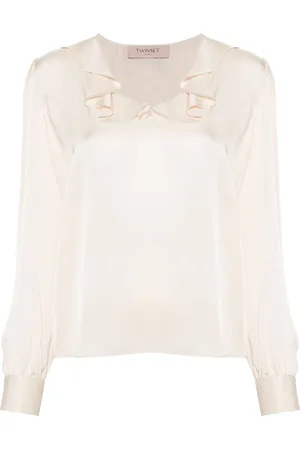 Twin-Set Bluse med flæset krave