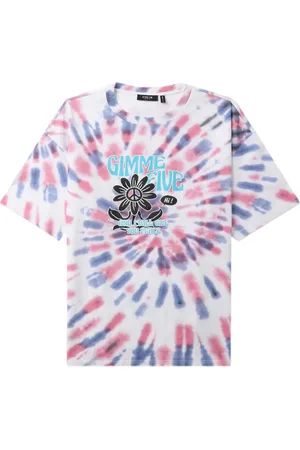 FIVE CM T-shirt med slogan og batiktryk