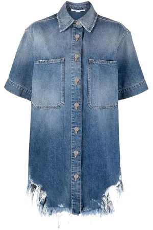 Stella McCartney Denimskjorte med korte ærmer