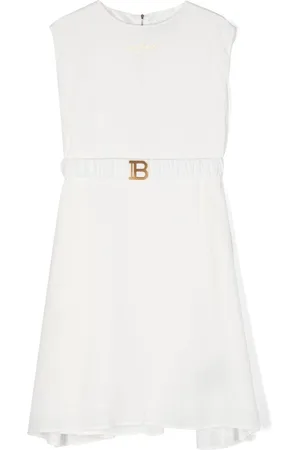Balmain Kjole med logotryk og bælte