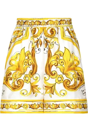 Dolce & Gabbana Silkeshorts med majolica-tryk