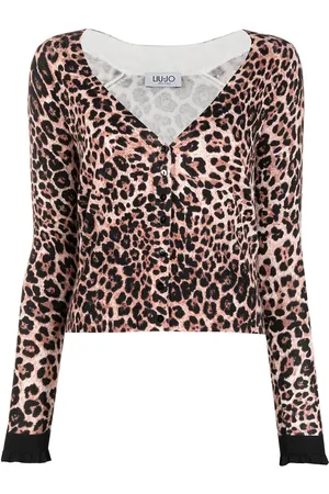 Liu Jo Cardigan med leopardtryk og V-hals