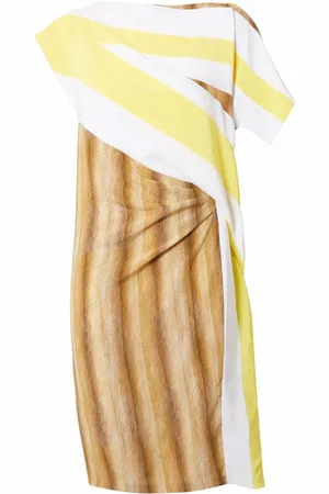 Burberry Asymmetrisk kjole med grafisk tryk