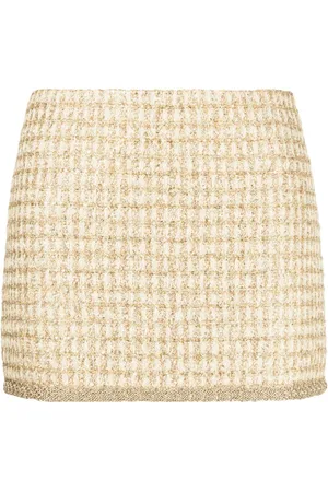 Miu Miu Kort pailletudsmykket tweed-nederdel
