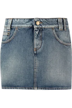 Alessandra Rich Kort denimnederdel med knapper