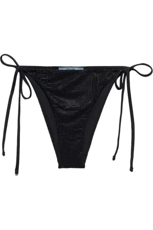 Prada Bikinitrusser med logobånd og bundet side