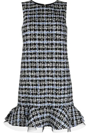 Carolina Herrera Kort shift-kjole med flæsekant
