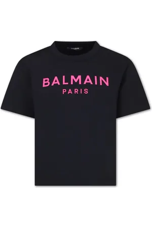 Balmain T-shirt i fleece med logotryk