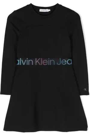 Calvin Klein Skjortekjole med logobånd i taljen og A-snit