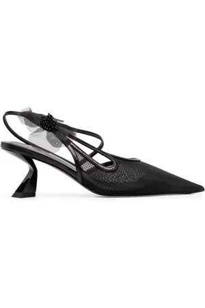 Nensi Dojaka 65mm pumps i læder med blomsterdetalje