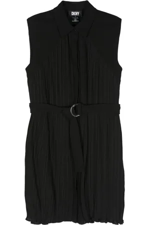 DKNY Mellemlang skjortekjole med plisseringer