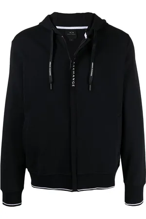 Armani Exchange Hættetrøje med logotryk og lynlås