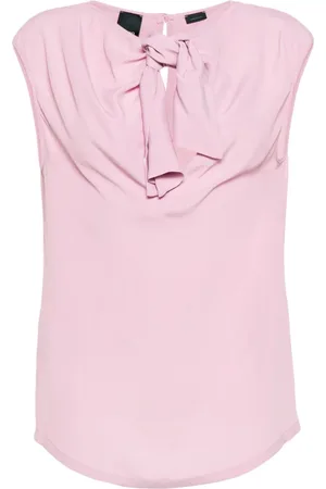 Pinko Bluse i crepe med knudedetalje