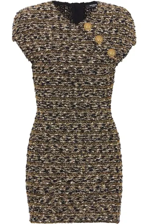 Balmain Kort kjole i tweed og lurex