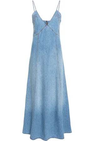 Chloé Lang slip-kjole i denim