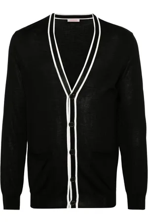 VALENTINO GARAVANI Cardigan i jomfruuld med kontrastkant