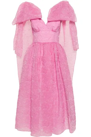 Erdem Midi organza-kjole med sløjfedetalje