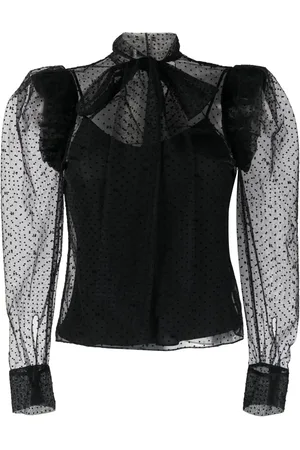 Karl Lagerfeld Flæsebluse i mesh
