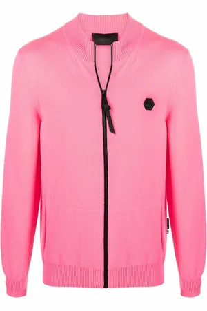 Philipp Plein Cardigan med lynlås og logomærke