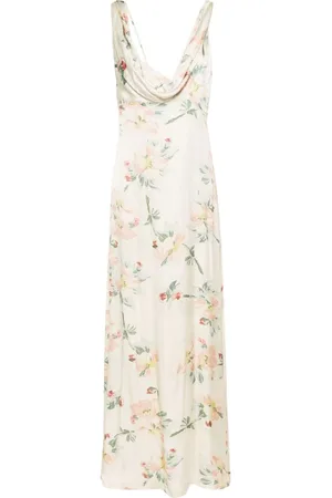 Totême Lang satinkjole med blomstertryk