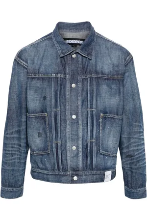 NEIGHBORHOOD Denimjakke med malingssprøjt