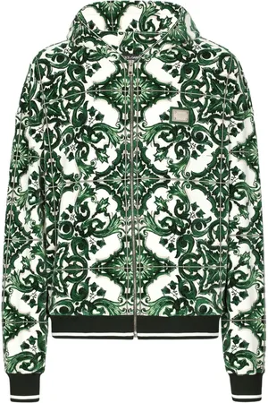 Dolce & Gabbana Hættetrøje med Majolica-tryk og lynlås