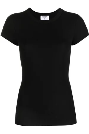 Filippa K Ribstrikket T-shirt med korte ærmer