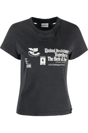 Courrèges T-shirt med Resistance-tryk