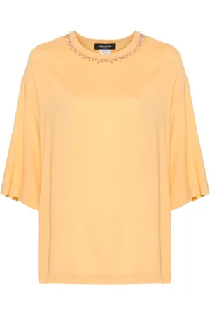 Fabiana Filippi Sablé T-shirt med perleudsmykning