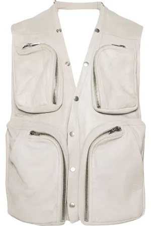Rick Owens Vest i læder med V-hals