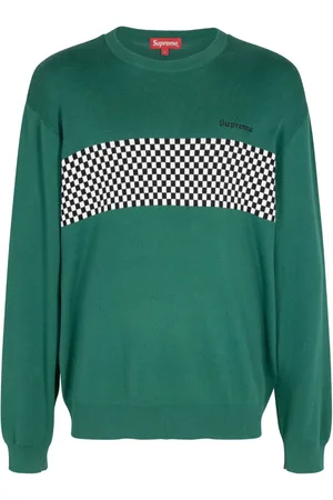 Supreme Sweatshirt med rund hals og ternet panel