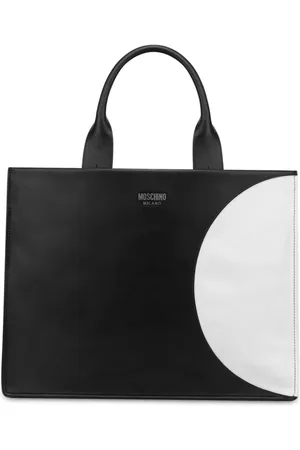 Moschino Tote i læder med paneler