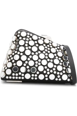 The Attico Midnight clutch i læder med stjernenitter
