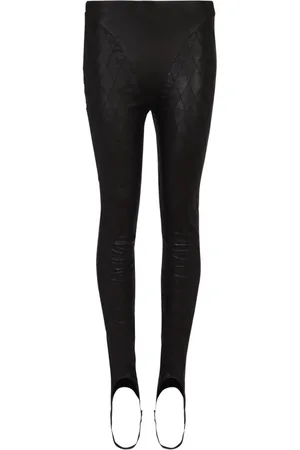 Balmain Quiltede leggings i læder med bånd under foden