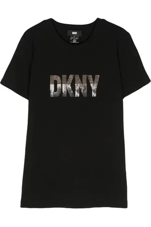 DKNY T-shirt med rhinstensudmykket logo