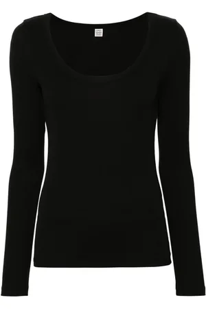 Totême Finribbet T-shirt med rund hals