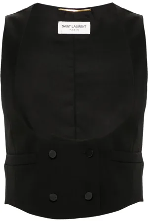 Saint Laurent Dobbeltradet cropped vest