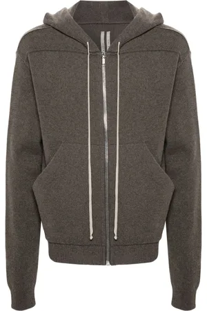 Rick Owens Finstrikket hættetrøje med lynlås