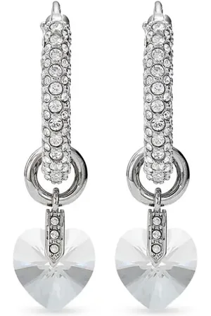 Jimmy Choo Hoop-øreringe med krystalhjerte