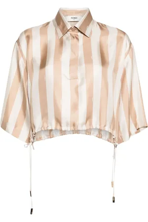 Fendi Cropped Pequin skjorte med striber